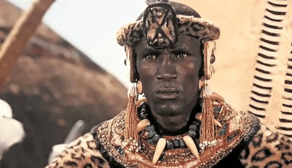 Film still of Henry Cele in Shaka Zulu, 1986